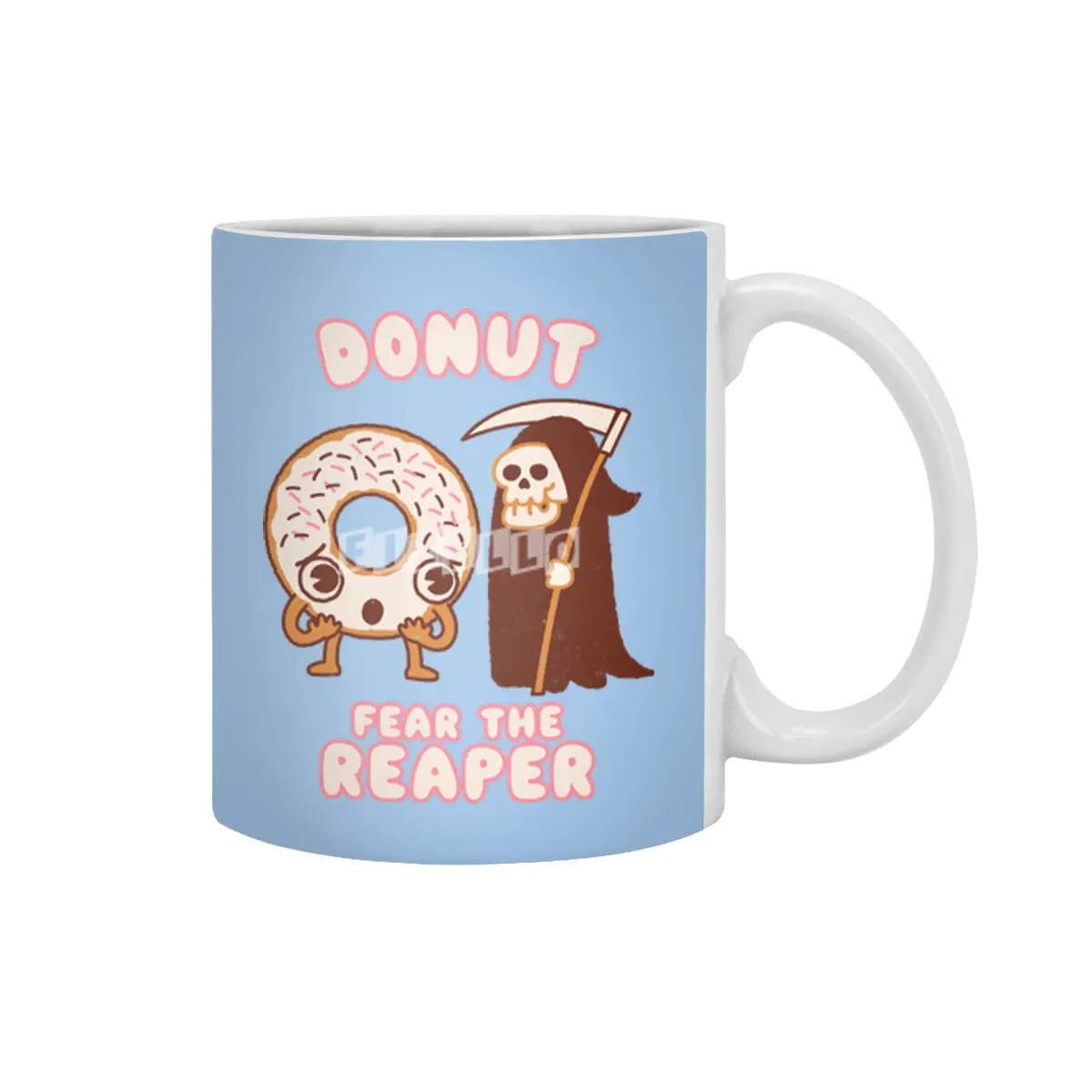 Donut Fear the Reaper - Kawaii style cute funny Halloween Music Beyaz Kupa
