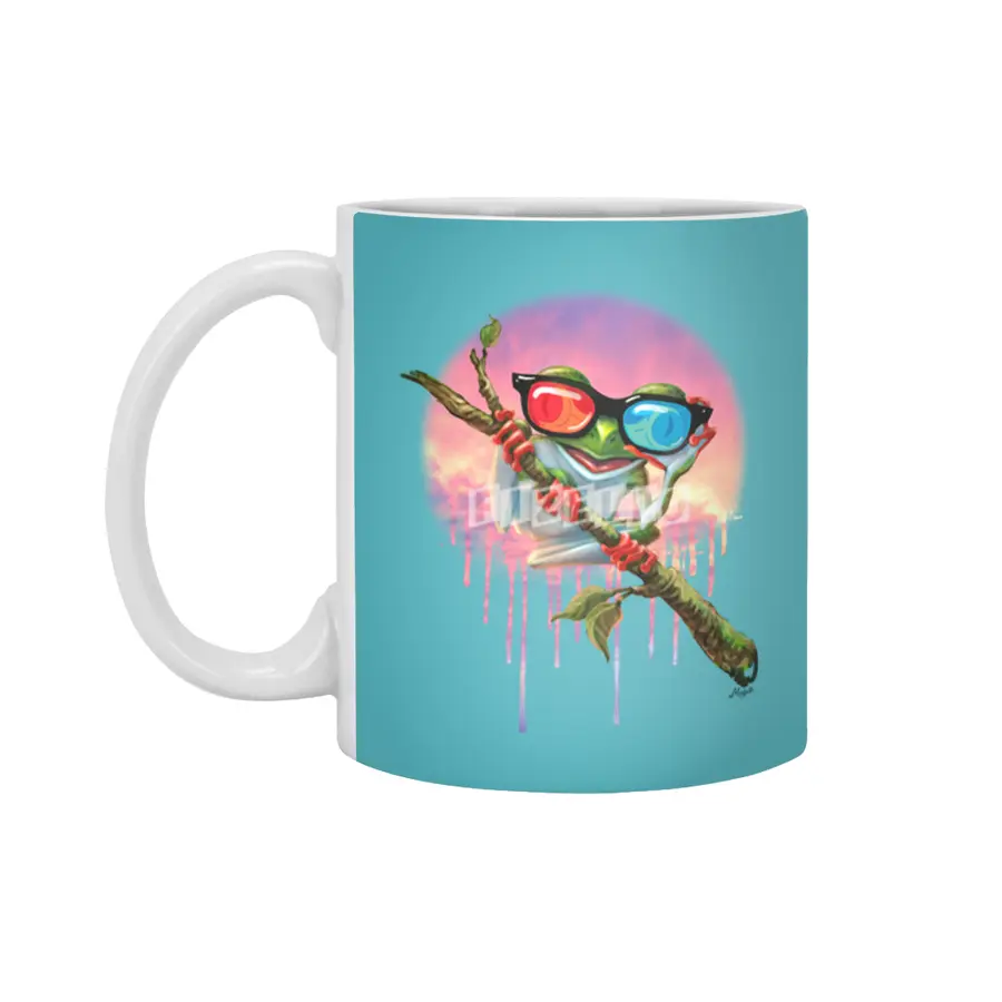 3D Tree Frog Beyaz Kupa