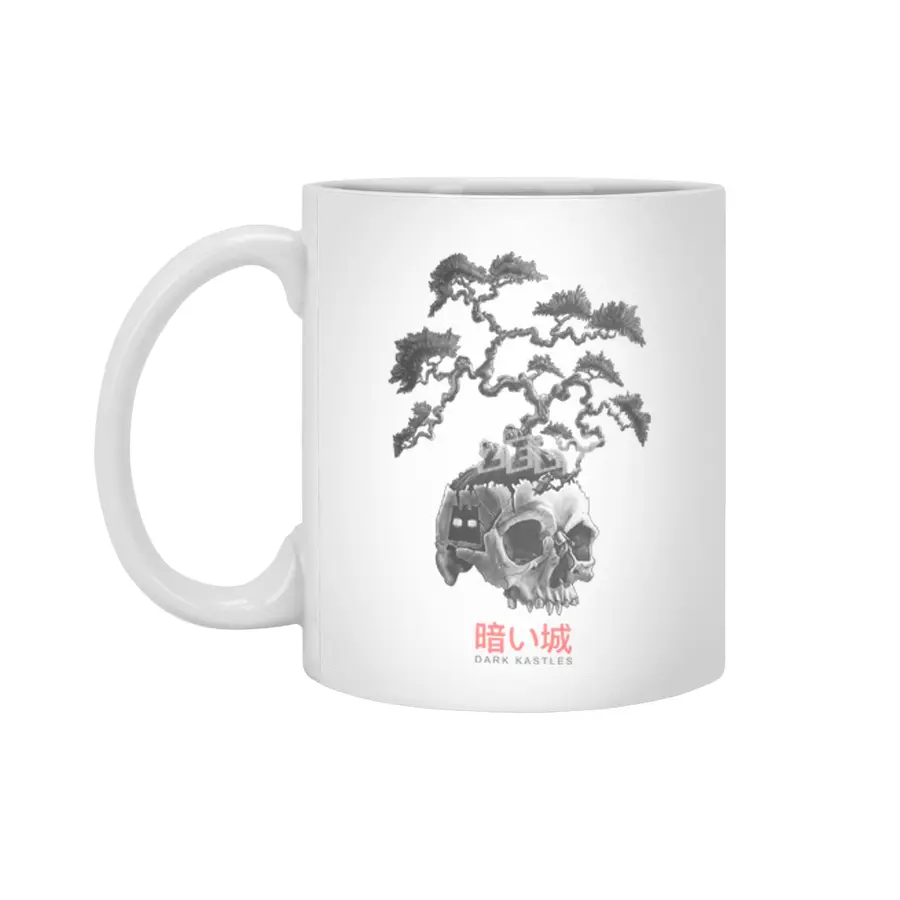 Bonsai Tree in Skull Beyaz Kupa