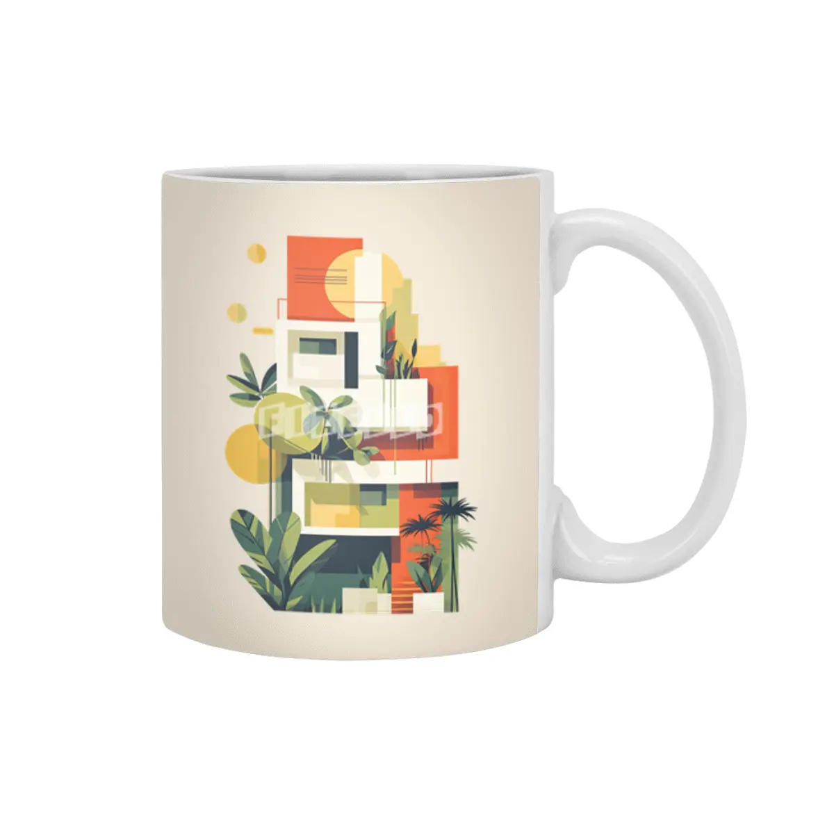 Abstract Tree house Beyaz Kupa