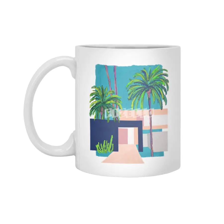 Palm tree house Beyaz Kupa