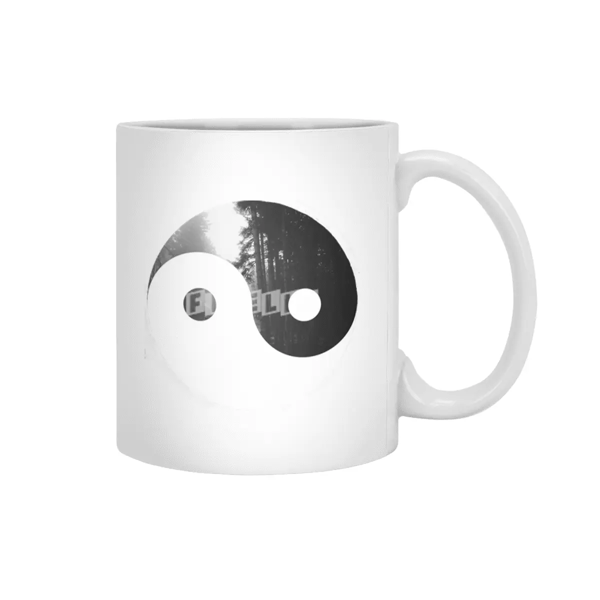 Forest Yin Yang  Beyaz Kupa