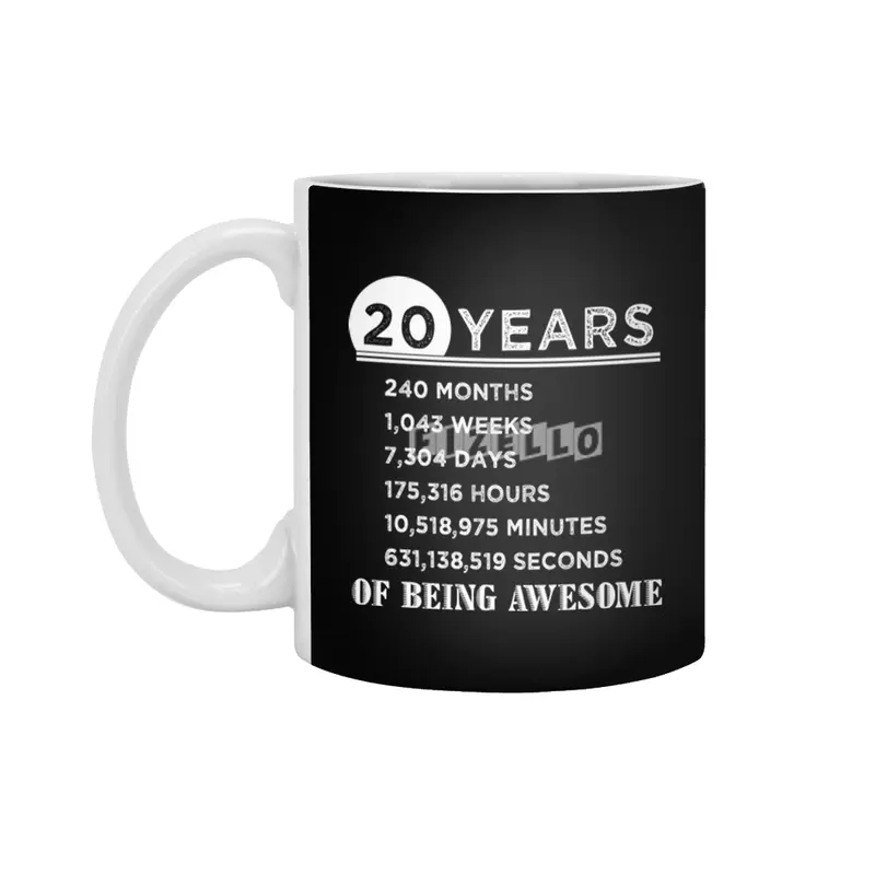 20th Birthday Gift 20 Years Old of Being Awesome Beyaz Kupa