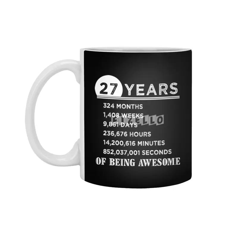 27th Birthday Gifts 27 Years Old of Being Awesome Beyaz Kupa