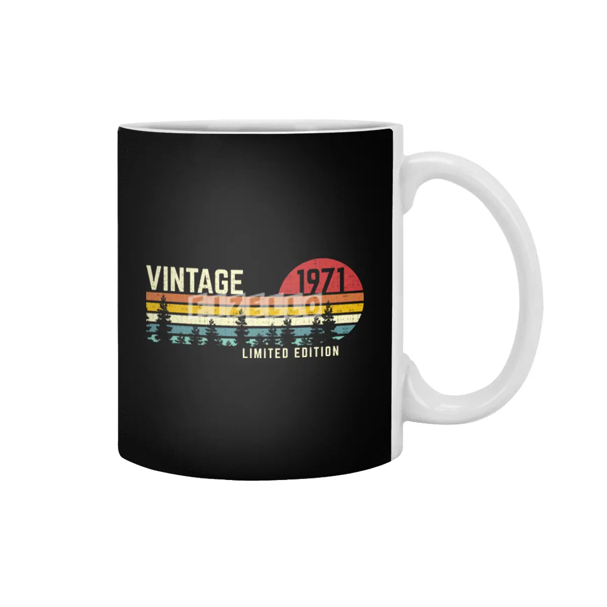 get this vintage sunset 1971 limited edition 50th birthday 50 years old retro classic cute design Beyaz Kupa