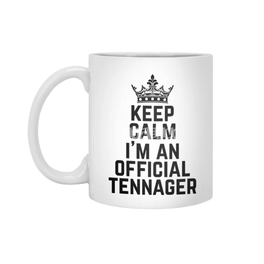 keep calm I'm official teenager 13th birthday 13 years old cool design cute white crown graphic Beyaz Kupa