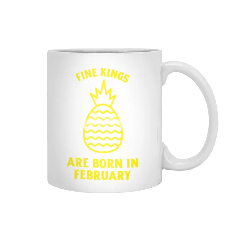 Fine kings are born in February funny pineapple birthday month Beyaz Kupa