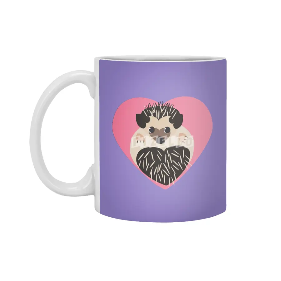 Hedgehog Love Heart Beyaz Kupa