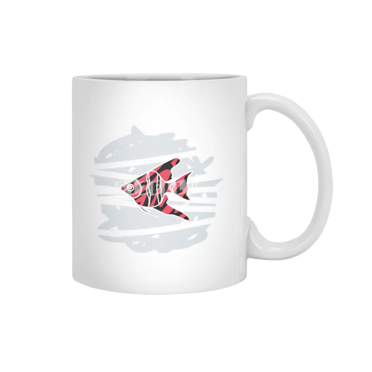 zebra red skin freshwater angelfish Beyaz Kupa