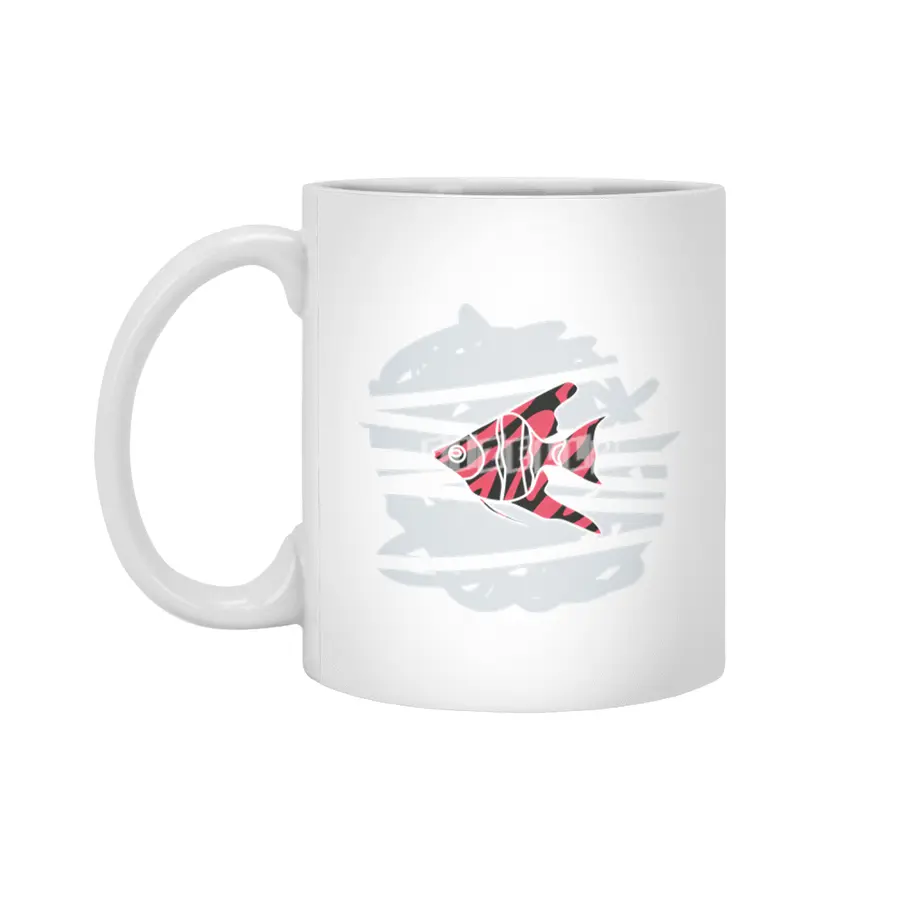 zebra red skin freshwater angelfish Beyaz Kupa