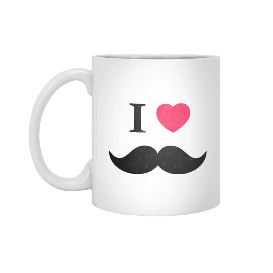I love mustache! Beyaz Kupa