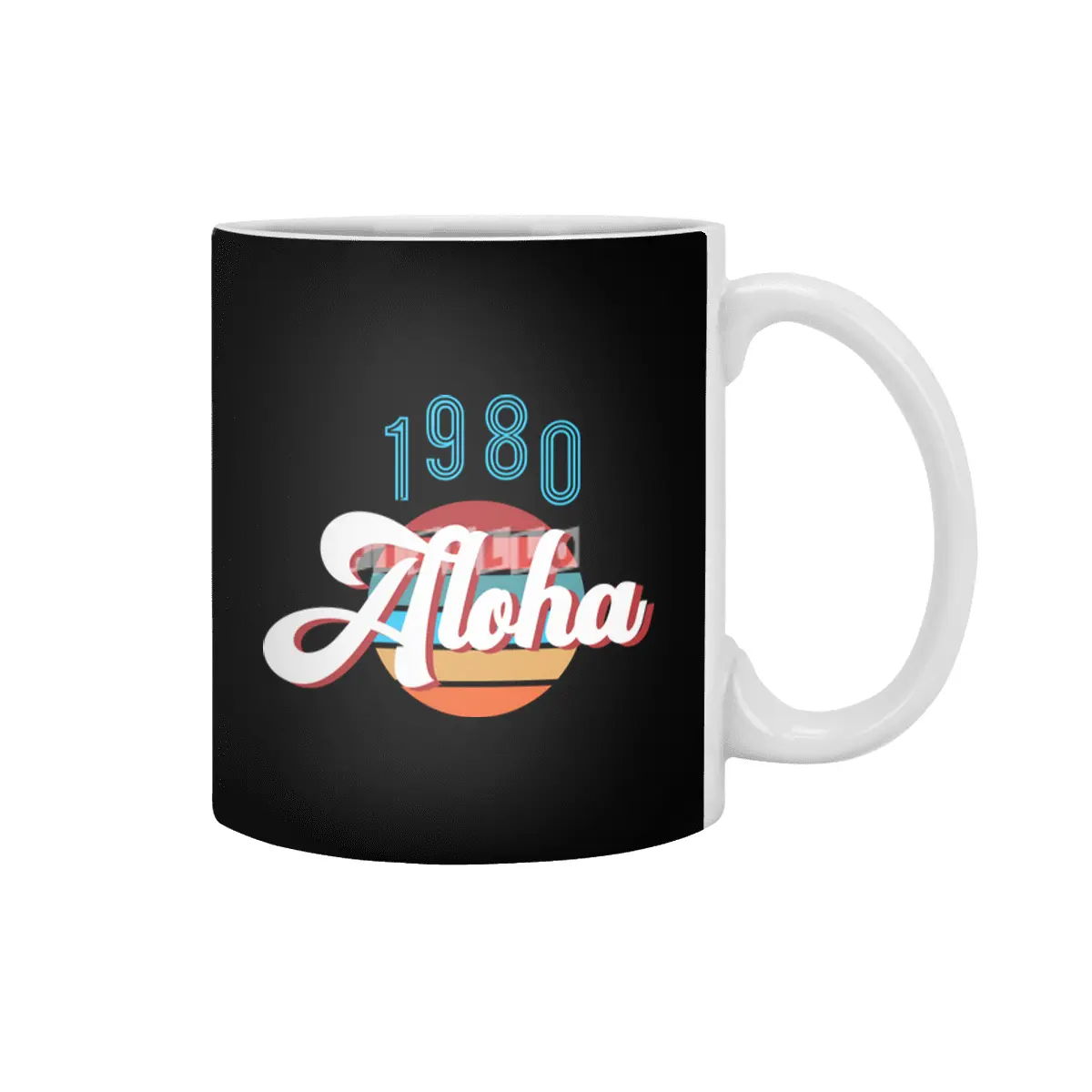 Retro Vintage Summer Aloha 1980 Beyaz Kupa