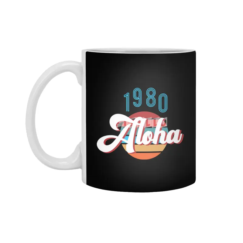 Retro Vintage Summer Aloha 1980 Beyaz Kupa