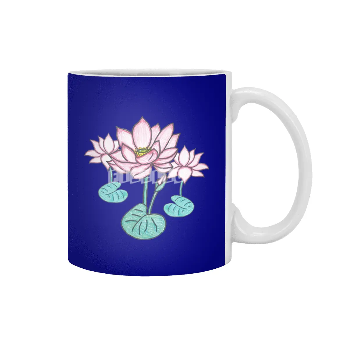 Beautiful Hand Drawn Lotus Flowers Beyaz Kupa