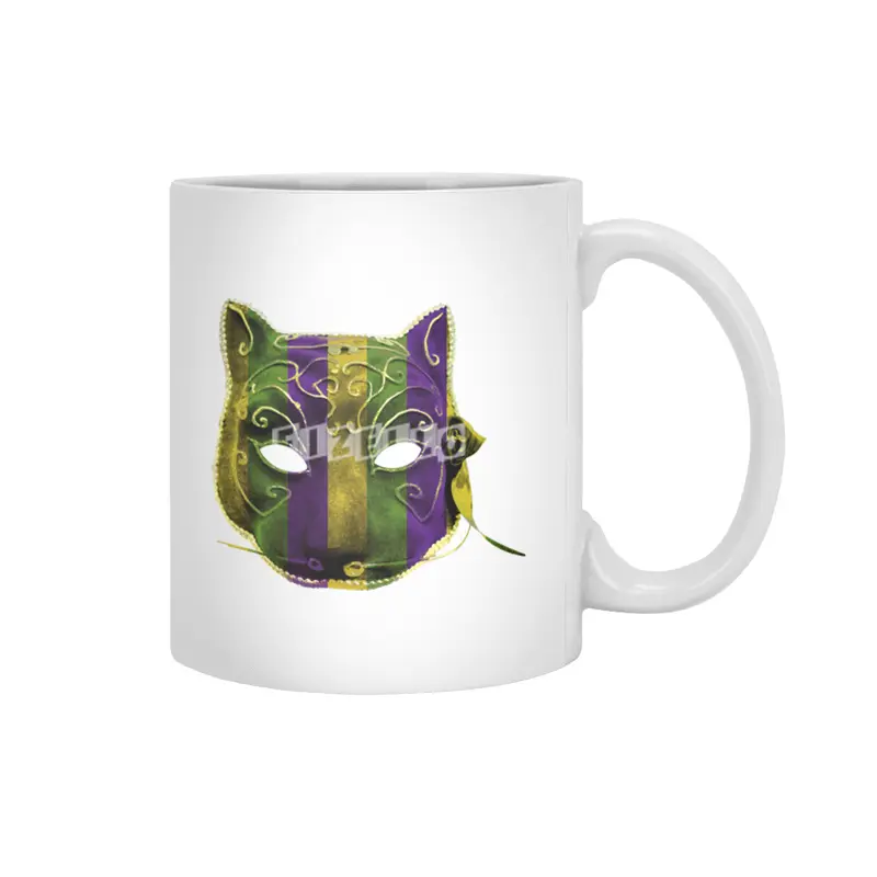 Catwoman Mardi Gras Mask Beyaz Kupa