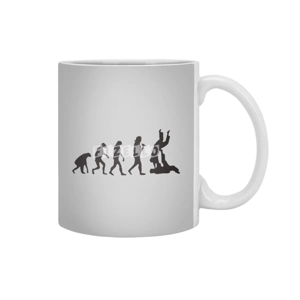 Evolution of Man Jiu Jitsu Humour Logo Beyaz Kupa