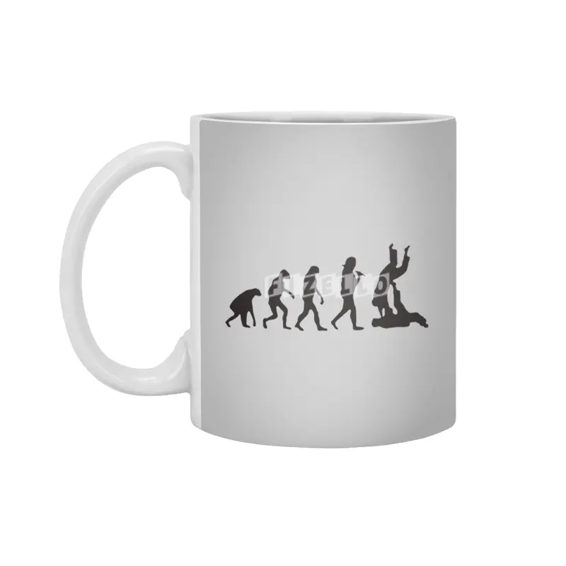 Evolution of Man Jiu Jitsu Humour Logo Beyaz Kupa