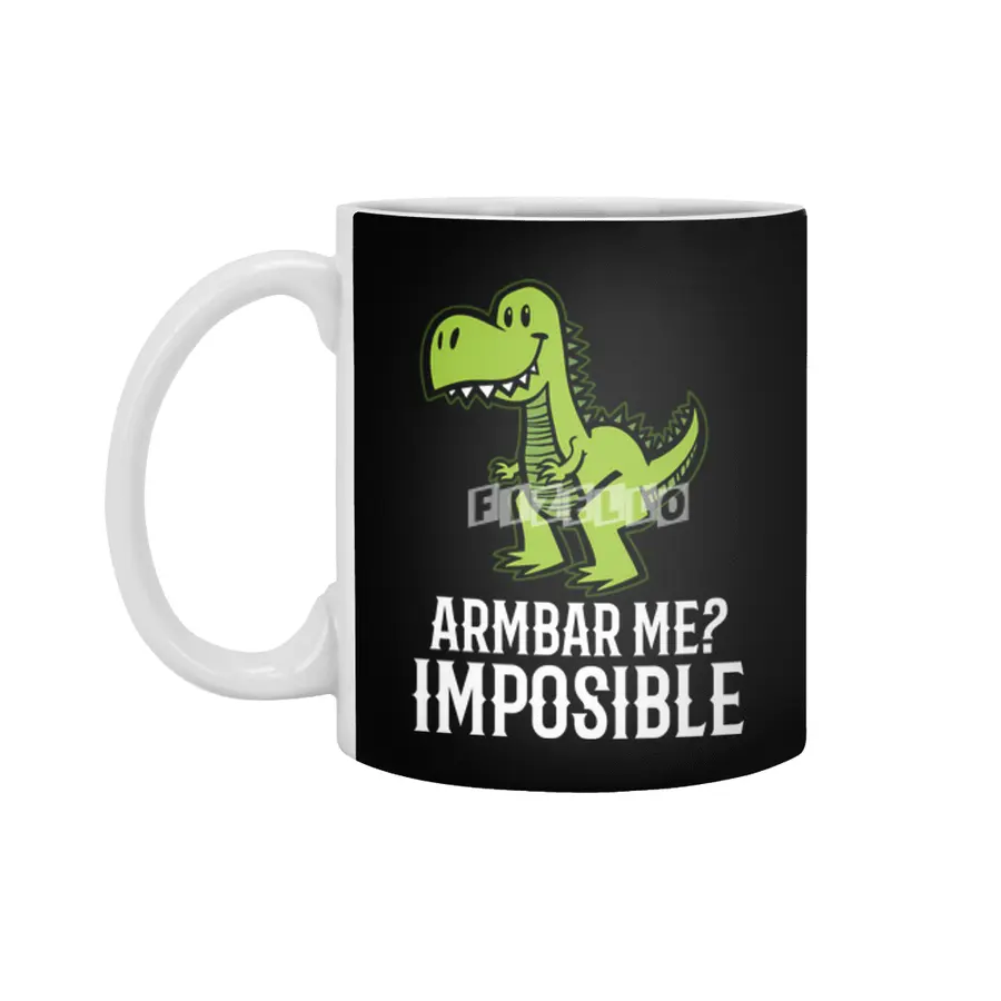 Brazilian Jiu jitsu BJJ Armbar Me Impossible T Rex Beyaz Kupa