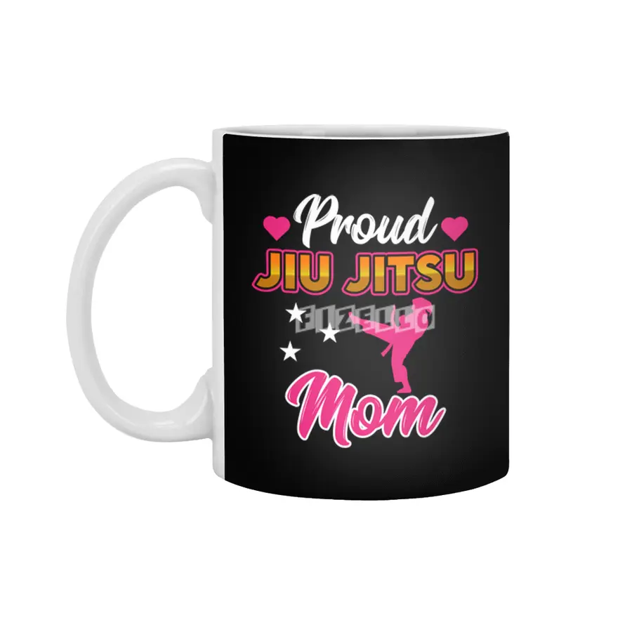 Proud Jiu Jitsu Mom BJJ Martial Arts Beyaz Kupa