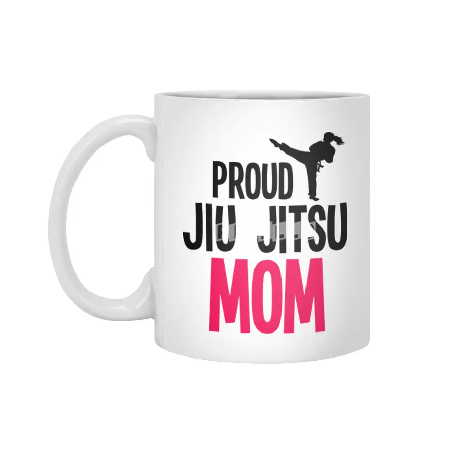 Proud Jiu Jitsu Mom BJJ Martial Arts Beyaz Kupa