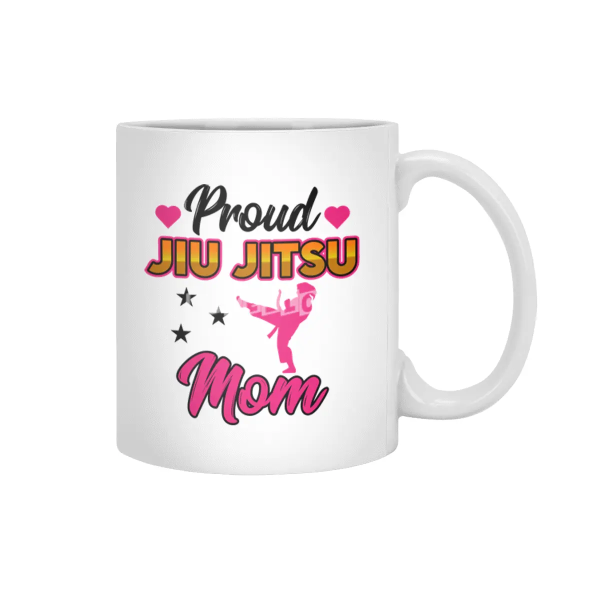 Proud Jiu Jitsu Mom BJJ Martial Arts Beyaz Kupa