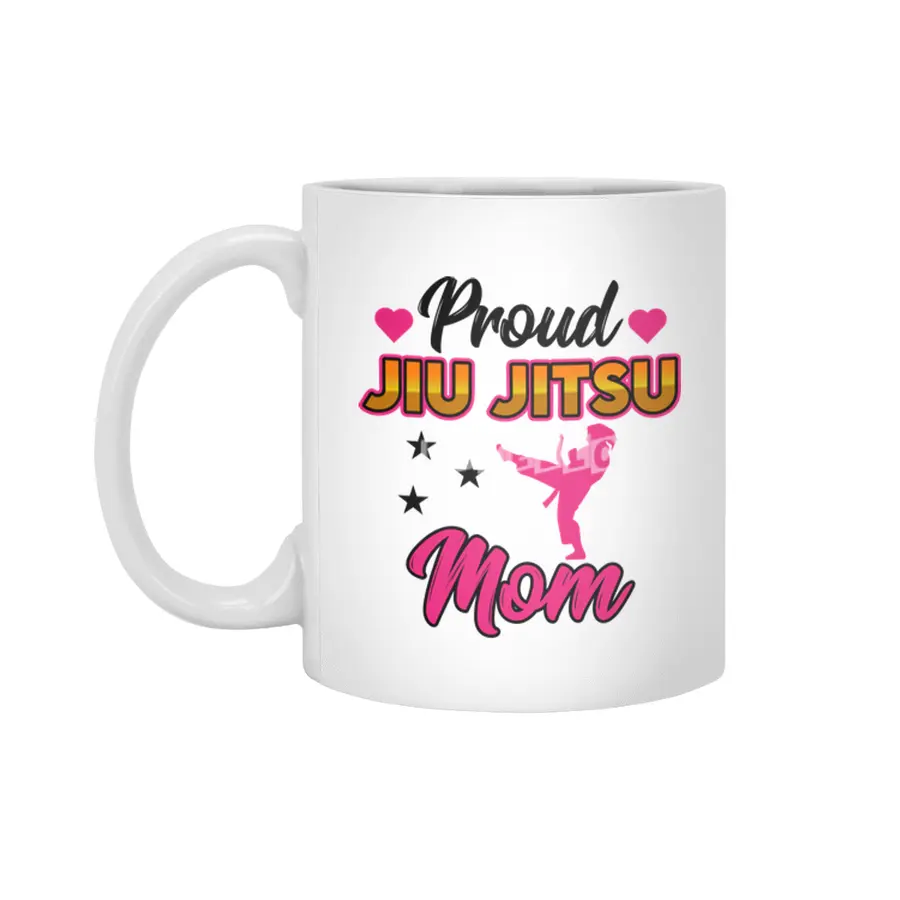 Proud Jiu Jitsu Mom BJJ Martial Arts Beyaz Kupa