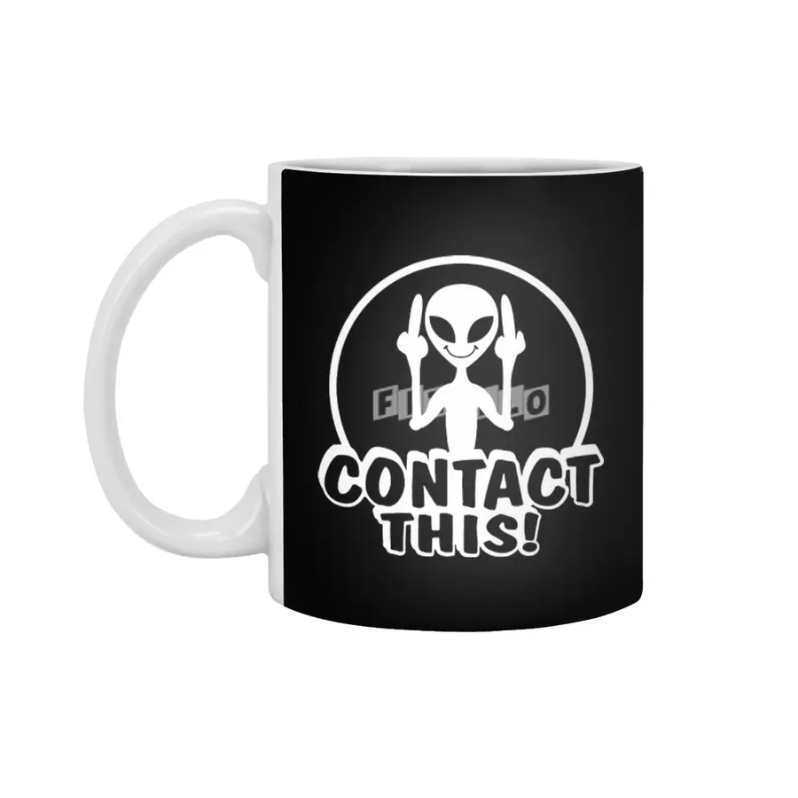 Alien Contact This finger UFO Beyaz Kupa