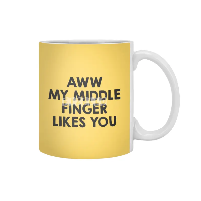 Awww.. My middle finger likes you Beyaz Kupa