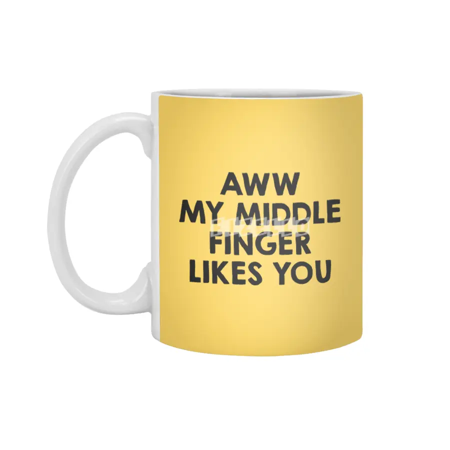 Awww.. My middle finger likes you Beyaz Kupa