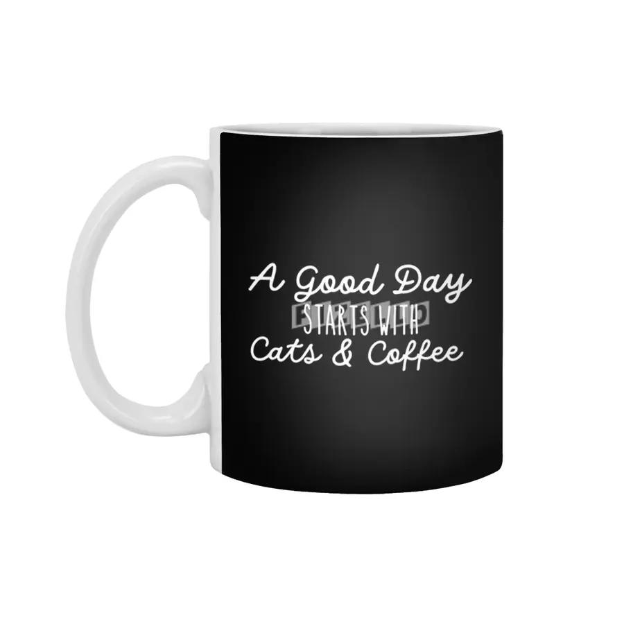 A Good Day Starts With Cats & Coffee Beyaz Kupa