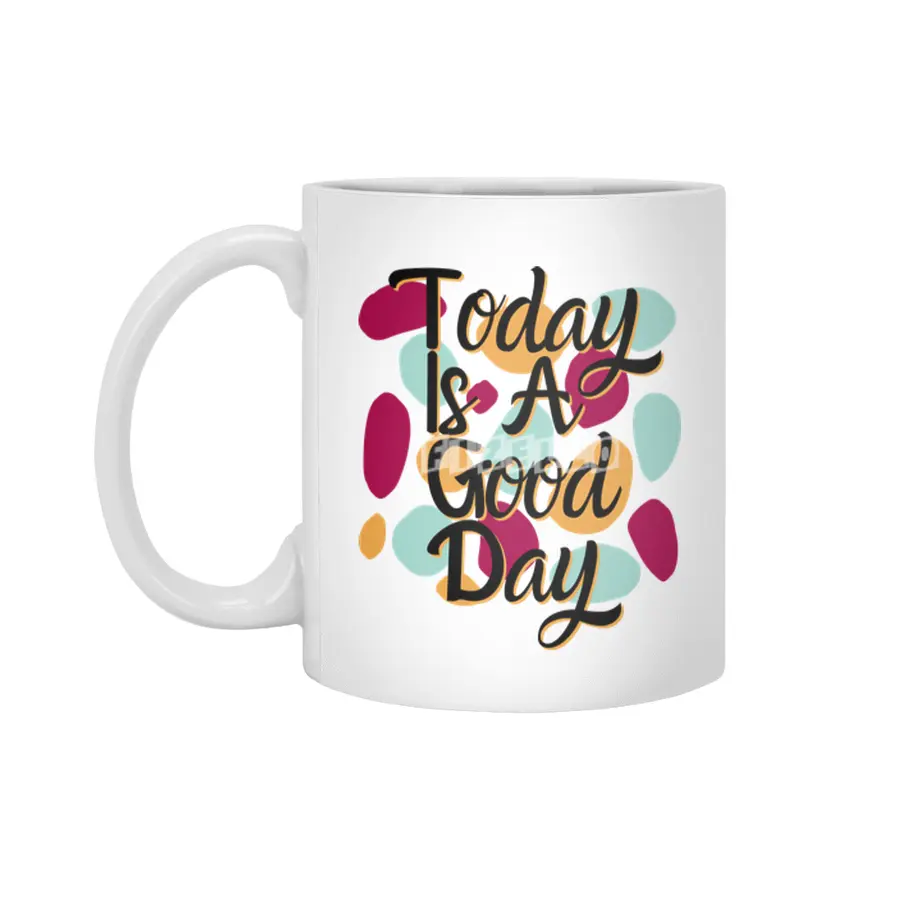 Today Is A Good Day Colorful Polka Blobs - Abstract Wobbly Polka Dots Beyaz Kupa