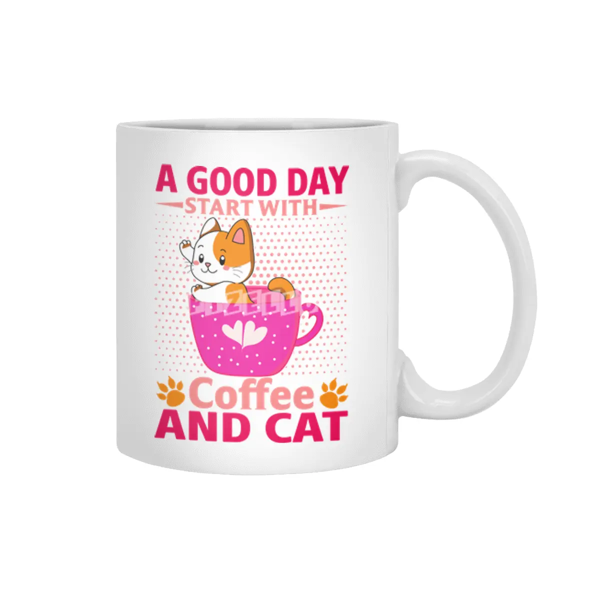 A Good Day Start With Coffee And Cute Cat Best Idea For Cat Lover Beyaz Kupa