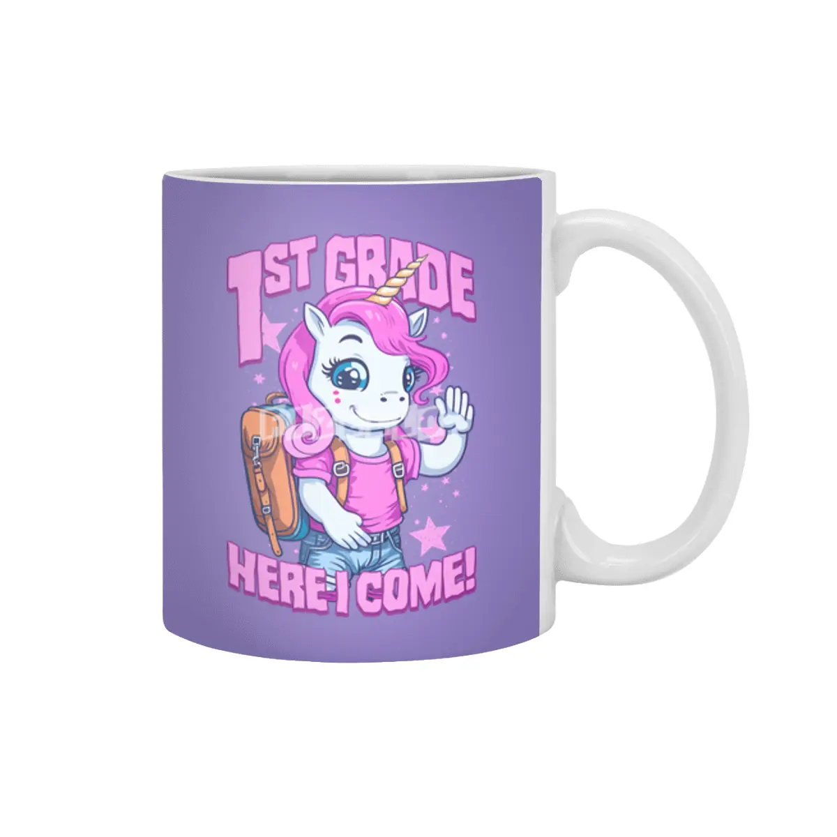 1st Grade Here I Come Back To First Day Of School Unicorn Beyaz Kupa