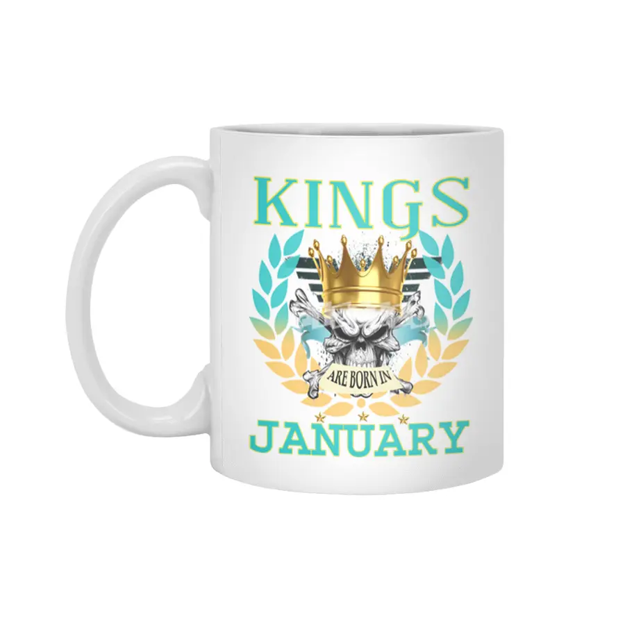 Kings Are born in January  T-shirts  Beyaz Kupa