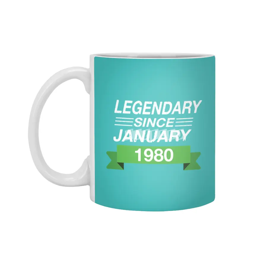 Legendary Since January 1980 Birth Month Beyaz Kupa