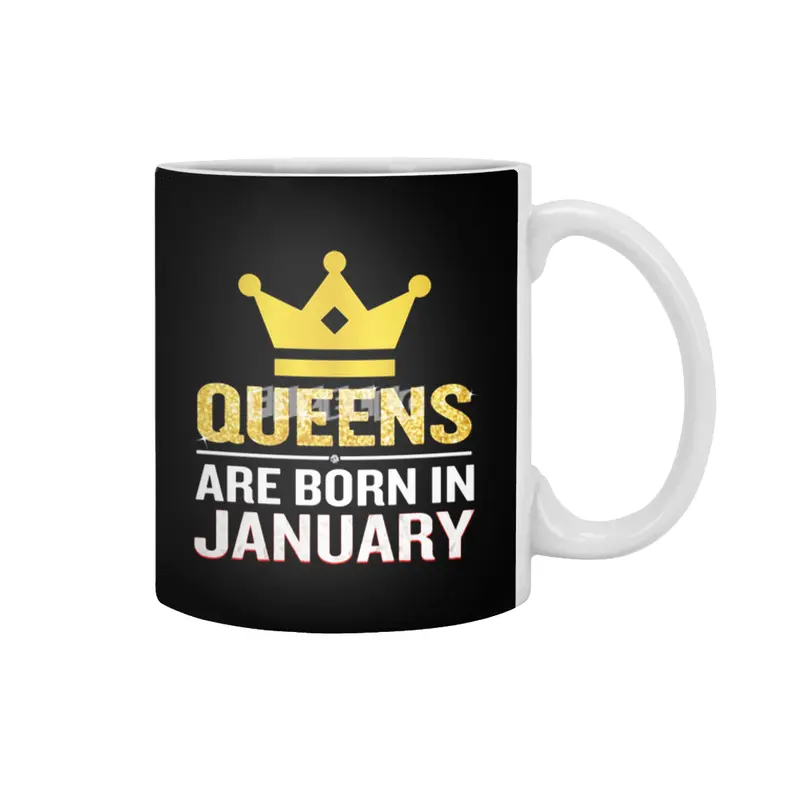 Queens Are Born In January Funny Quote Birthday Gift Beyaz Kupa
