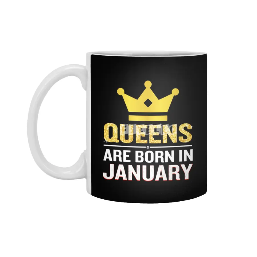 Queens Are Born In January Funny Quote Birthday Gift Beyaz Kupa