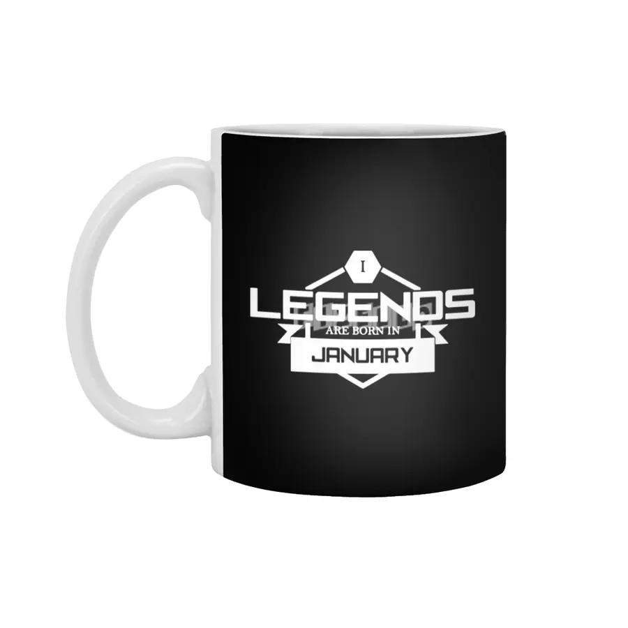 Legends Are Born In January Funny Logo Beyaz Kupa