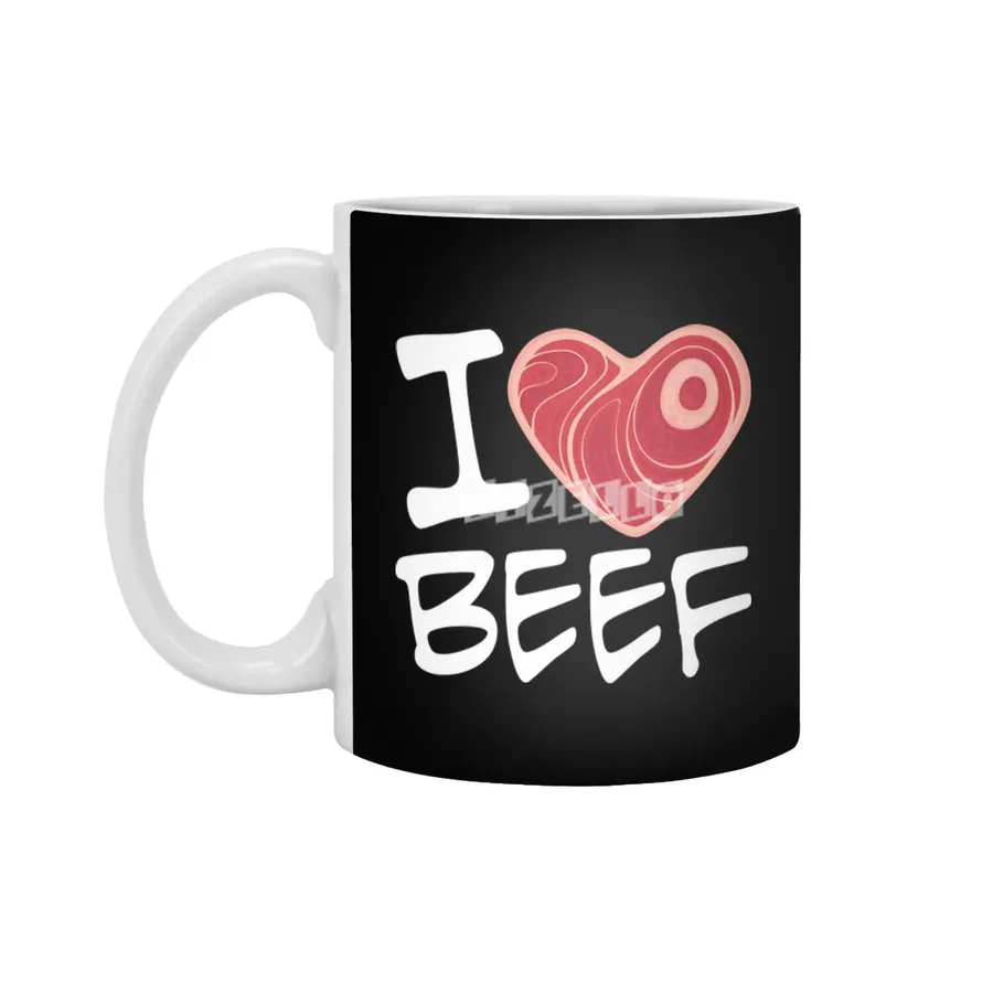 I Love Beef - White Text Version Beyaz Kupa