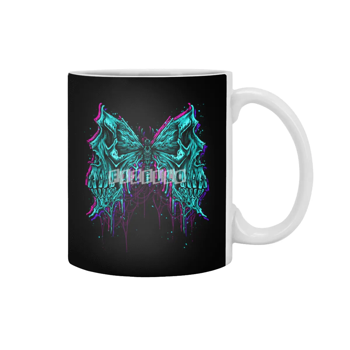 butterfly death skull monster Beyaz Kupa