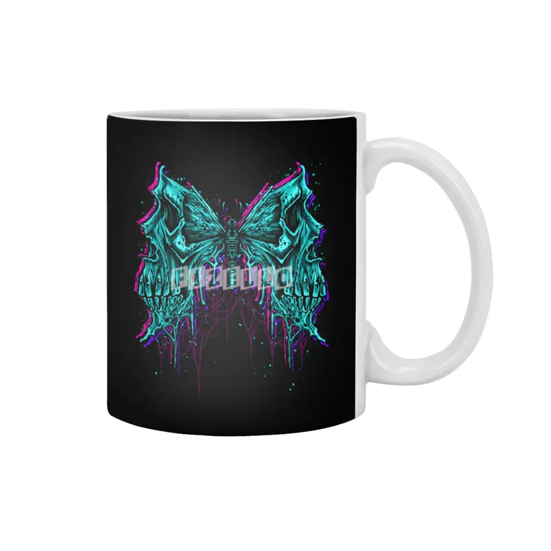 butterfly death skull monster Beyaz Kupa