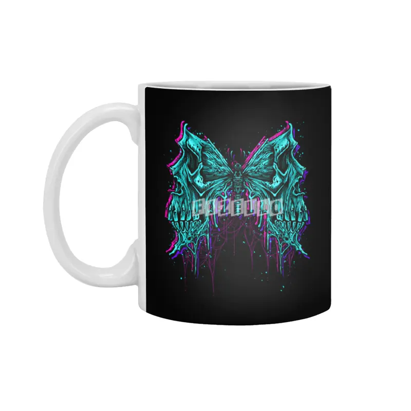 butterfly death skull monster Beyaz Kupa