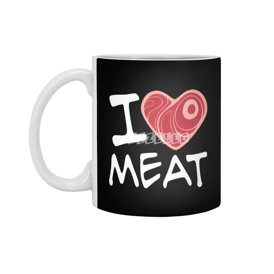I Love Meat - White Text Version Beyaz Kupa