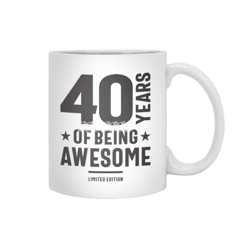 40 Years Of Being Awesome 40th Birthday Beyaz Kupa