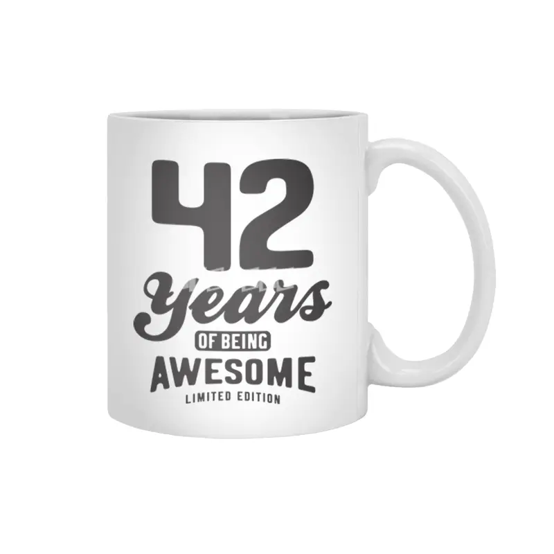 42 Years Of Being Awesome 42nd Birthday Beyaz Kupa