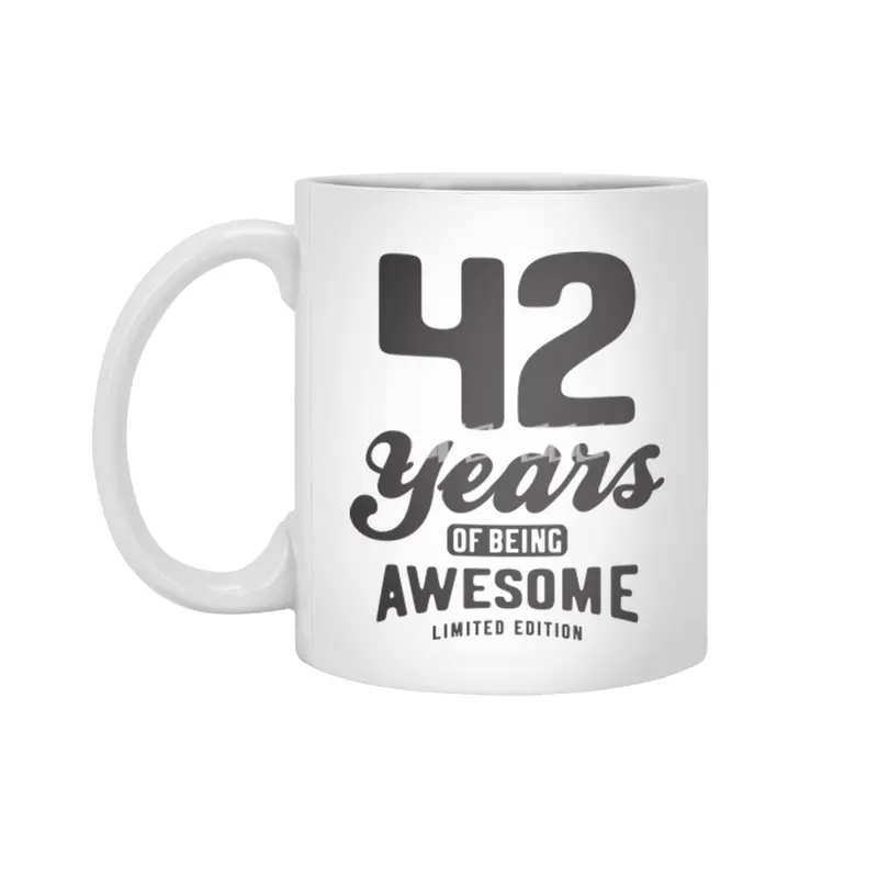 42 Years Of Being Awesome 42nd Birthday Beyaz Kupa