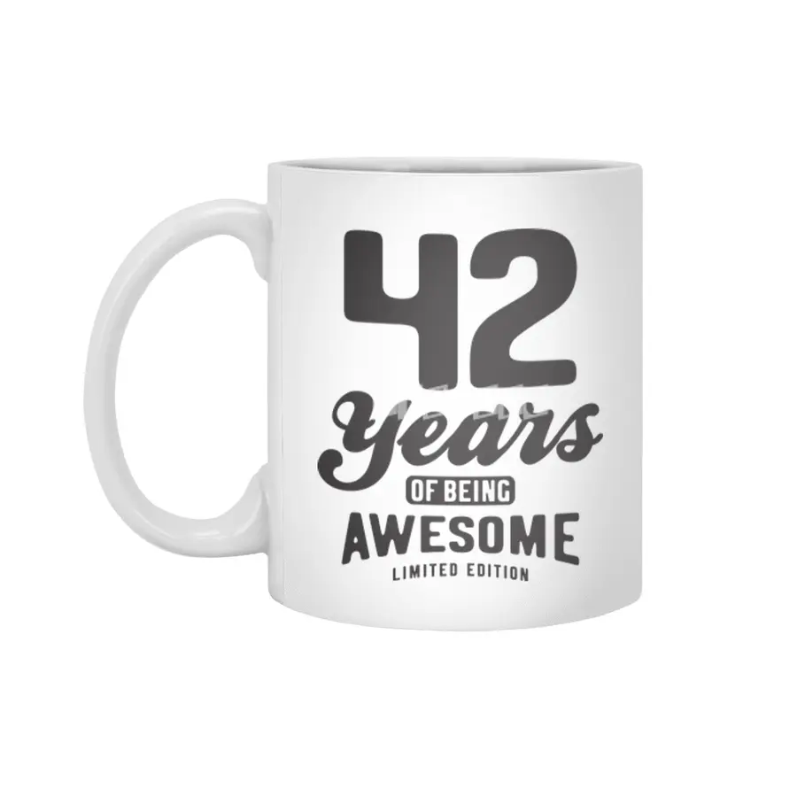 42 Years Of Being Awesome 42nd Birthday Beyaz Kupa