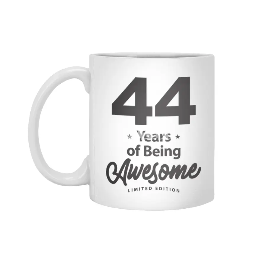 44 Years Of Being Awesome 44th Birthday Beyaz Kupa