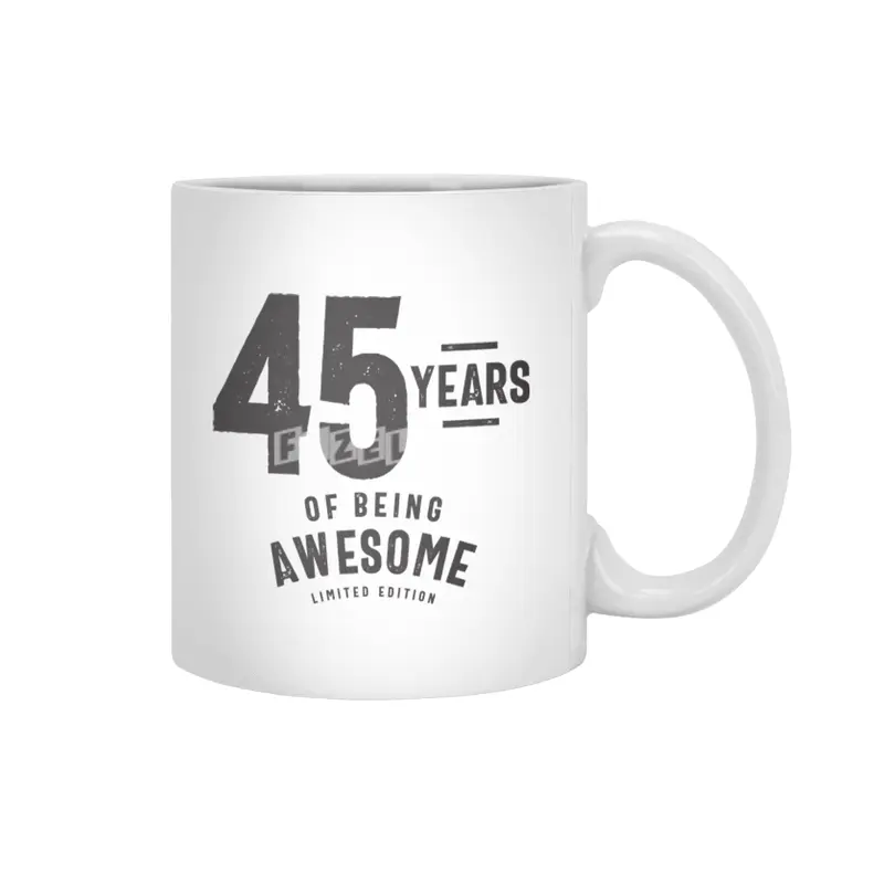 45 Years Of Being Awesome 45th Birthday Beyaz Kupa