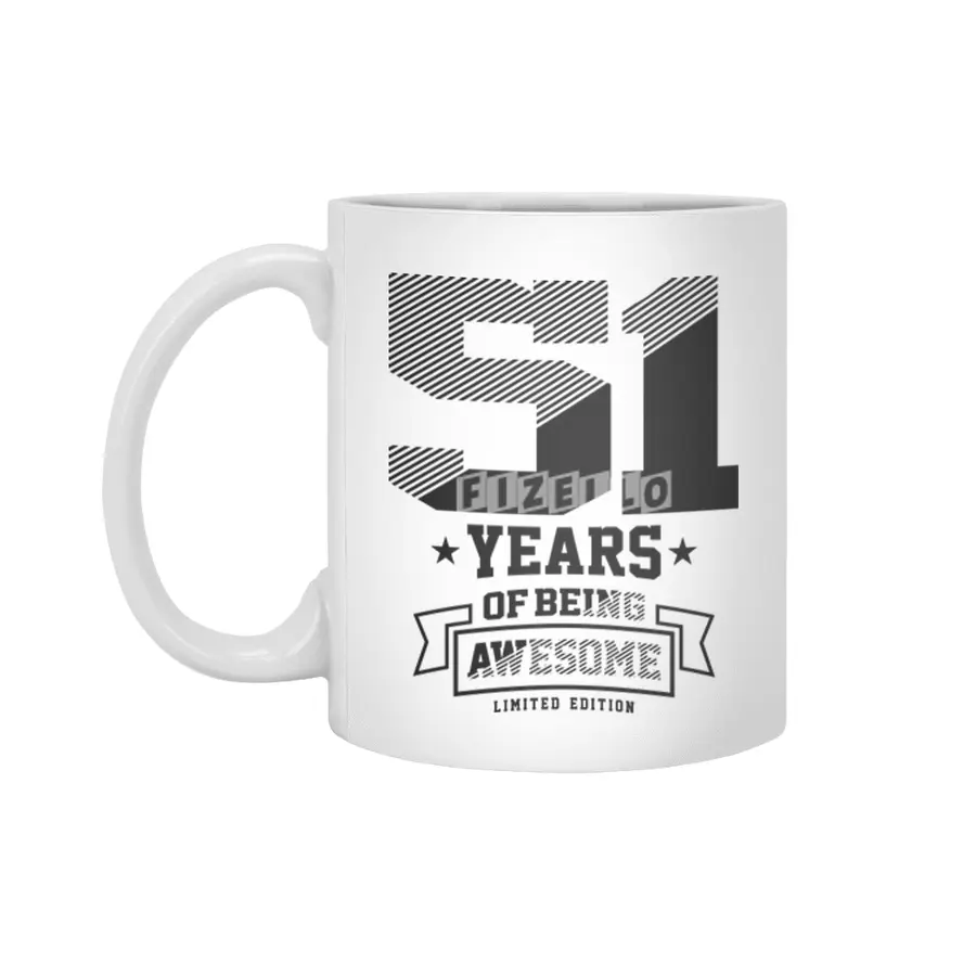 51 Years Of Being Awesome 51st Birthday Beyaz Kupa